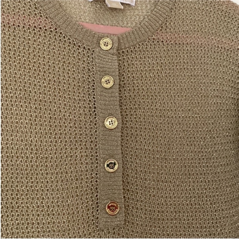 MICHAEL Michael Kors sheer gold sweater size XS - Picture 6 of 13